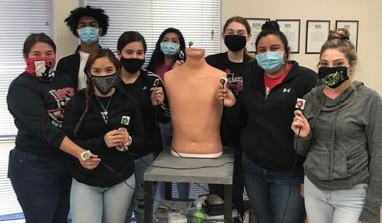 Freer High School's Next Generation Medical Academy Students with Medical Equipment